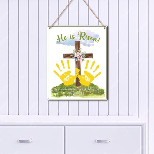 Easter Handprint Craft for Kids He Is Risen Keepsake Sign