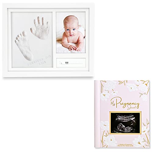 Personalized Baby Handprint Footprint Kit with Pregnancy Journal