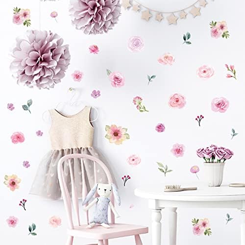 AOWDIAO 60 Pcs Flower Peel and Stick Wall Decals