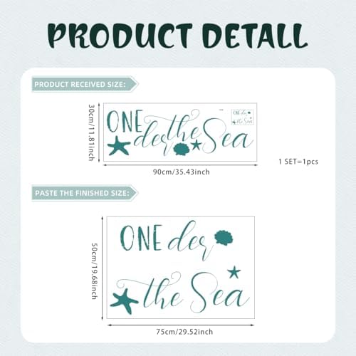 Oneder The Sea Wall Decal - Ocean Themed Birthday Decor Stickers