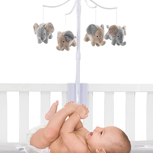 Bedtime Originals Elephant Love Musical Crib Mobile Soother Toy - Gray