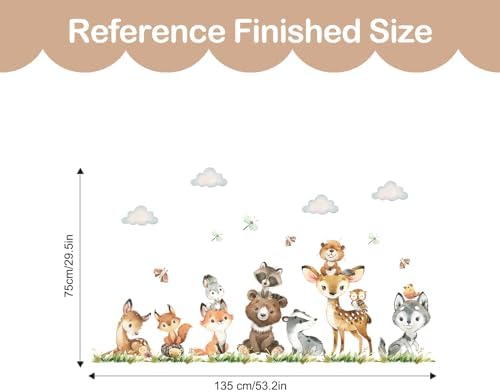 Tanlaby Jungle Animals Wall Stickers for Kids Room Decor