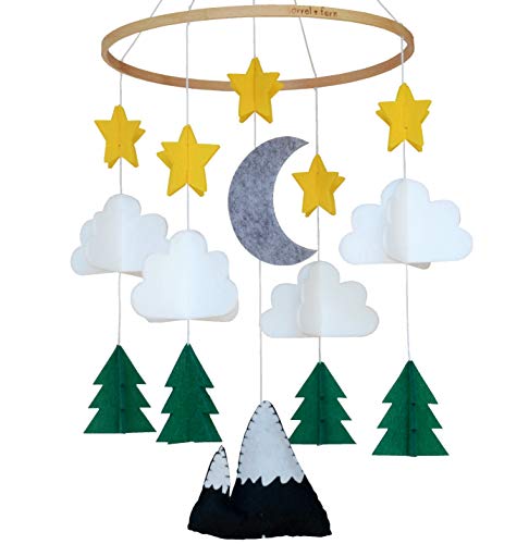 Baby Crib Mobile Starry Woodland Decor for Nursery