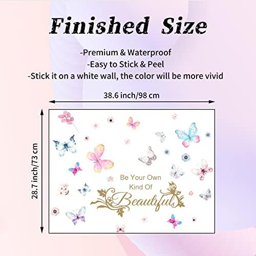 Colorful Butterflies Wall Sticker with Inspiring Quotes