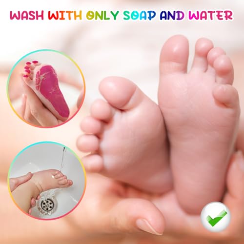 75ml Pink Baby Hand and Footprint Ink Kit Safe Non Toxic Washable Perfect for Newborn Keepsakes and Pet Paw Prints