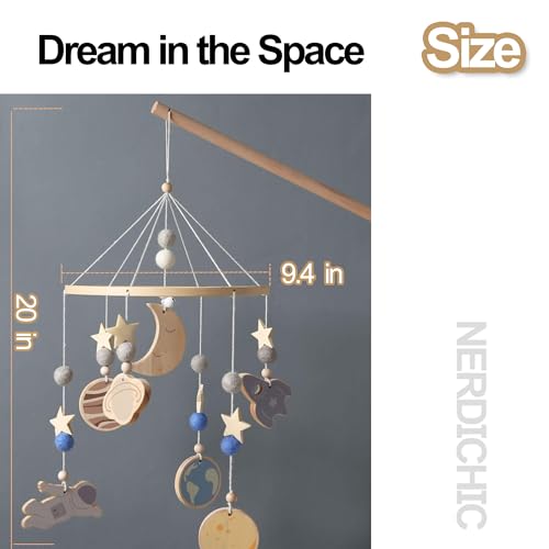 Space Moon Star Baby Crib Mobile for Boys Girls