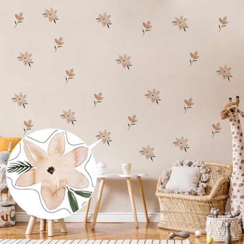 QUCHENG Boho Watercolor Wall Stickers 4 Sheets
