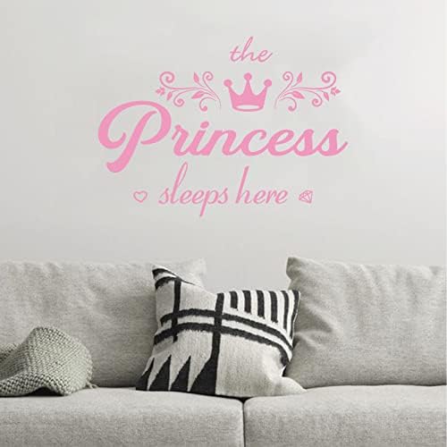 Crown Diamond Princess Sleep Here Wall Decal Sticker