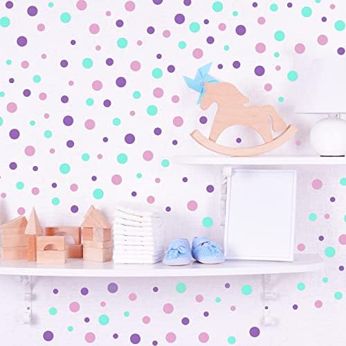 288 Piece Assorted Polka Dot Wall Decals for Bedroom and Nursery