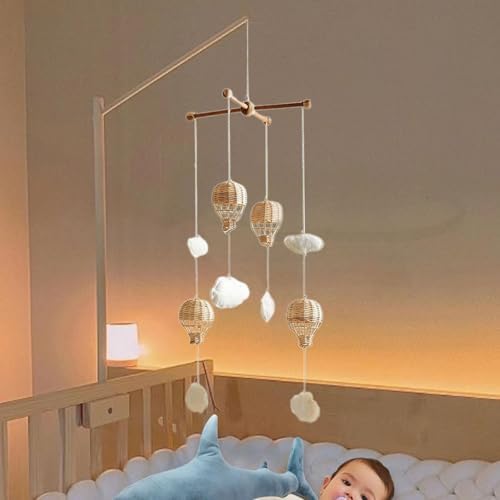 DYNWAVE Baby Mobile with Rattan Balloon and Cloud