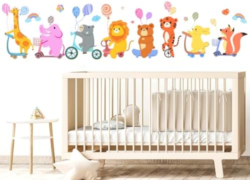 Colorful Animal Wall Decals for Playrooms and Nurseries