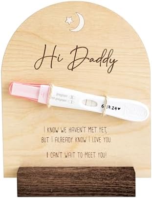 Hi Daddy Pregnancy Test Keepsake Wooden Sign