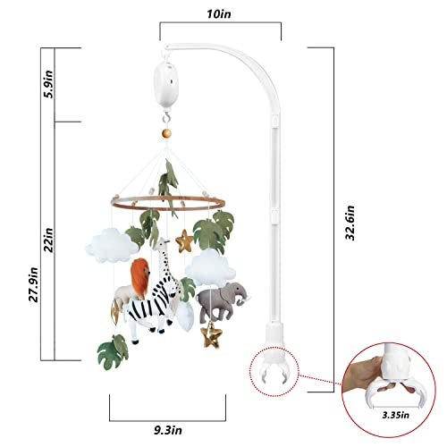 Musical Jungle Baby Crib Mobile for Boys and Girls
