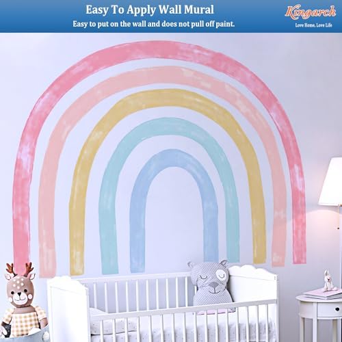 Kingarch Large Watercolor Rainbow Wall Decals