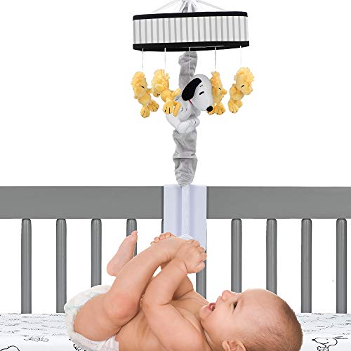 Lambs Ivy Classic Snoopy Musical Mobile Soother Toy - Black Yellow