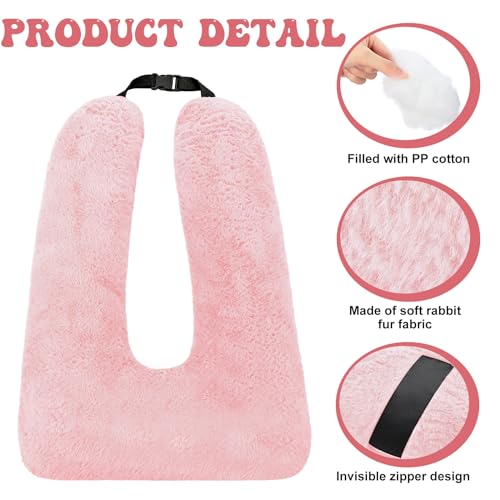 Hoteam 2 Pcs U Shaped Travel Pillow for Kids and Adults Light Pink