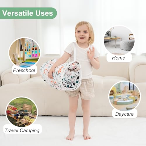 Viviland Toddler Nap Mat with Pillow and Blanket - Cute Cat Design