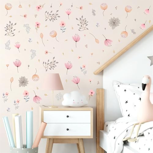 Kazova Boho Flower Wall Decals Peel and Stick