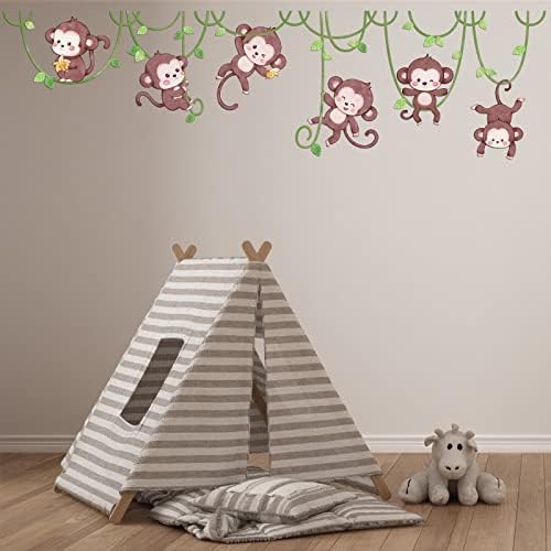 Monkey Wall Stickers Jungle Decor for Kids Room
