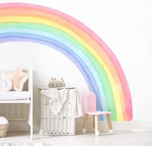 55x63 Large Rainbow Wall Stickers for Girls Bedroom Playroom