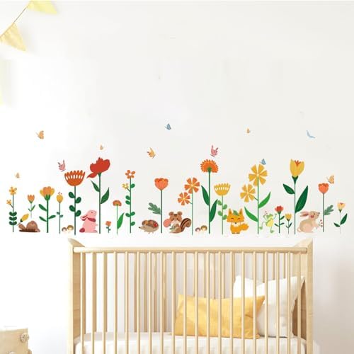 Colorful Flowers Wall Stickers for Girls Room
