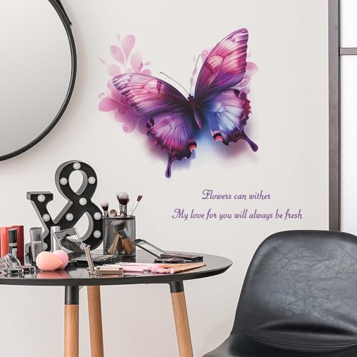 Purple Butterfly Wall Stickers Removable Vinyl Decals