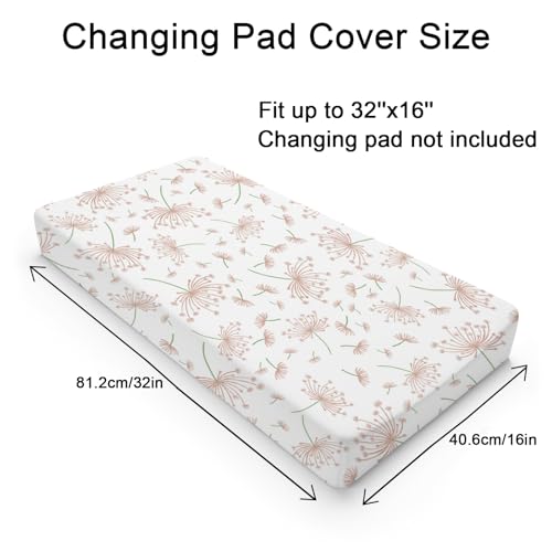 Boho Pink Floral Changing Pad Cover for Boy Girl