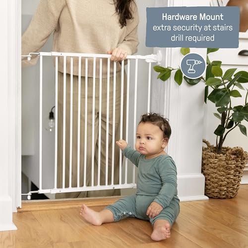 Ingenuity Stairway 42W Safety Pet and Baby Gate - White Metal