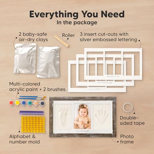KeaBabies Baby Hand and Footprint Kit with Frame