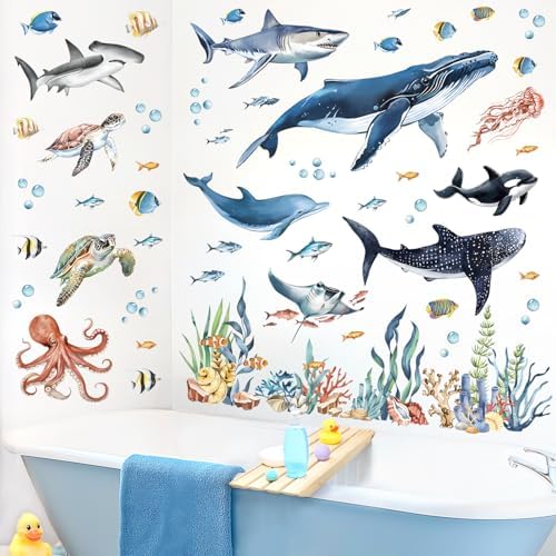 Decalmile Under The Sea Fish Wall Decals Ocean Animal Decor Stickers