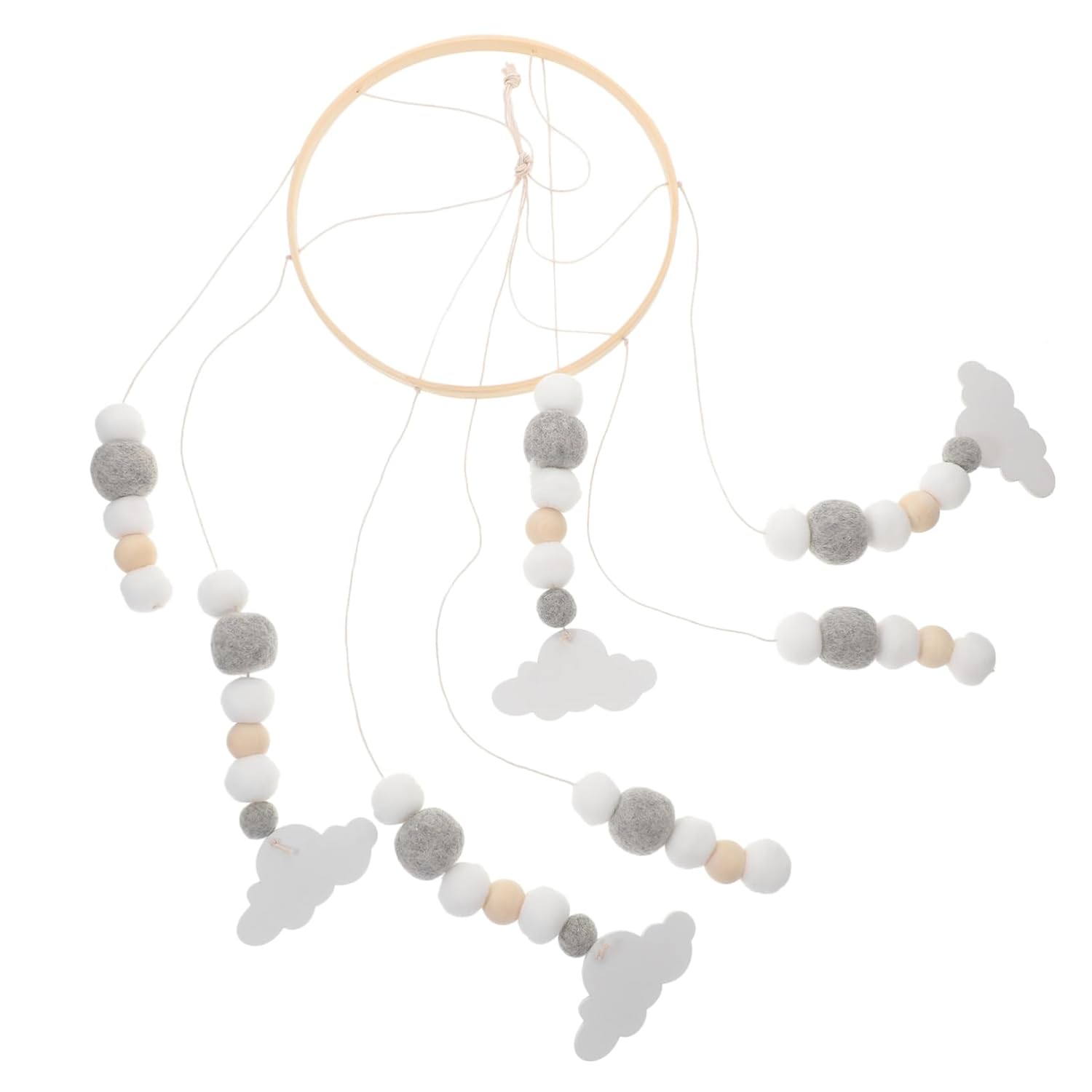 Totority Boho Crib Mobile Felt Ball Decor