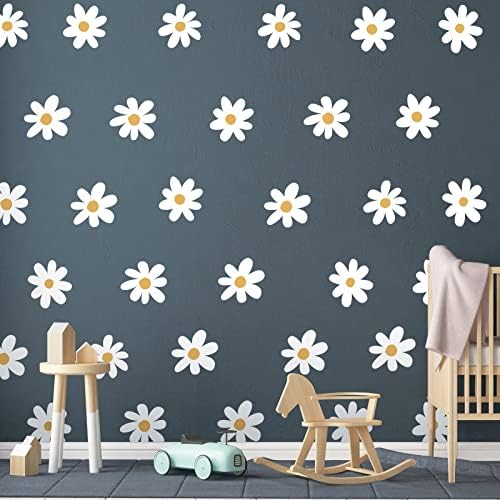 BBTO Daisy Wall Decals 36 Piece White Floral Stickers
