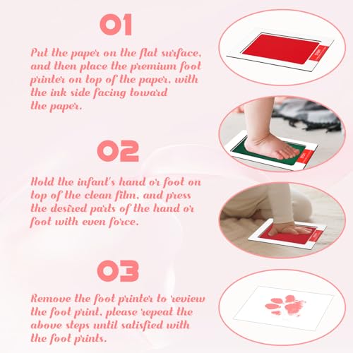 4-Pack Baby Footprint Kits for Newborns and Small Animals