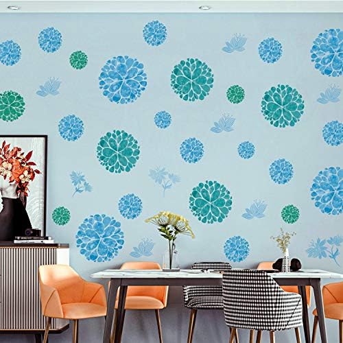 3D DIY Blue Flowers Wall Decals Stickers for Kids Room