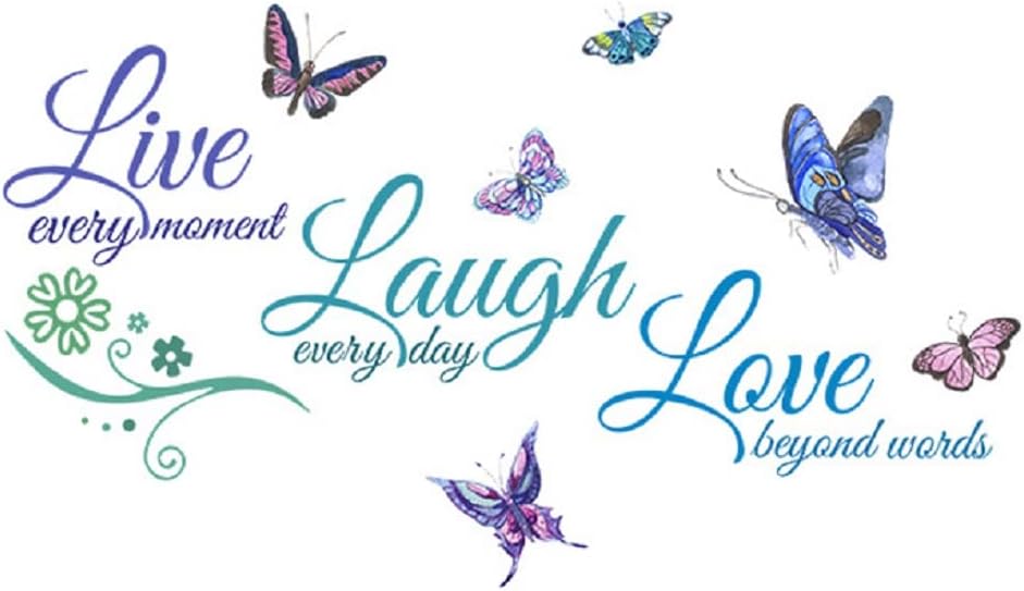 Live Laugh Love Wall Decals Butterfly Motivational Quotes