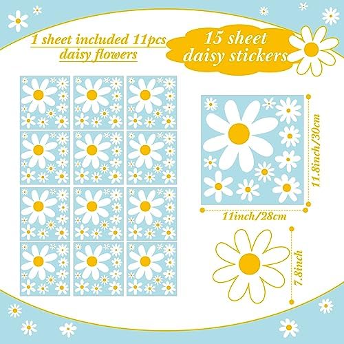 TaoBary 165 Piece Daisy Wall Decals for Home Decor