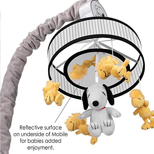 Lambs Ivy Classic Snoopy Musical Mobile Soother Toy - Black Yellow