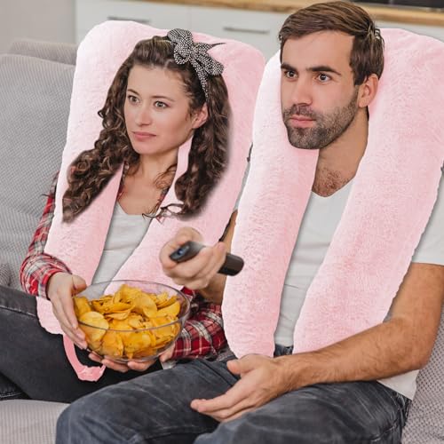 Hoteam 2 Pcs U Shaped Travel Pillow for Kids and Adults Light Pink