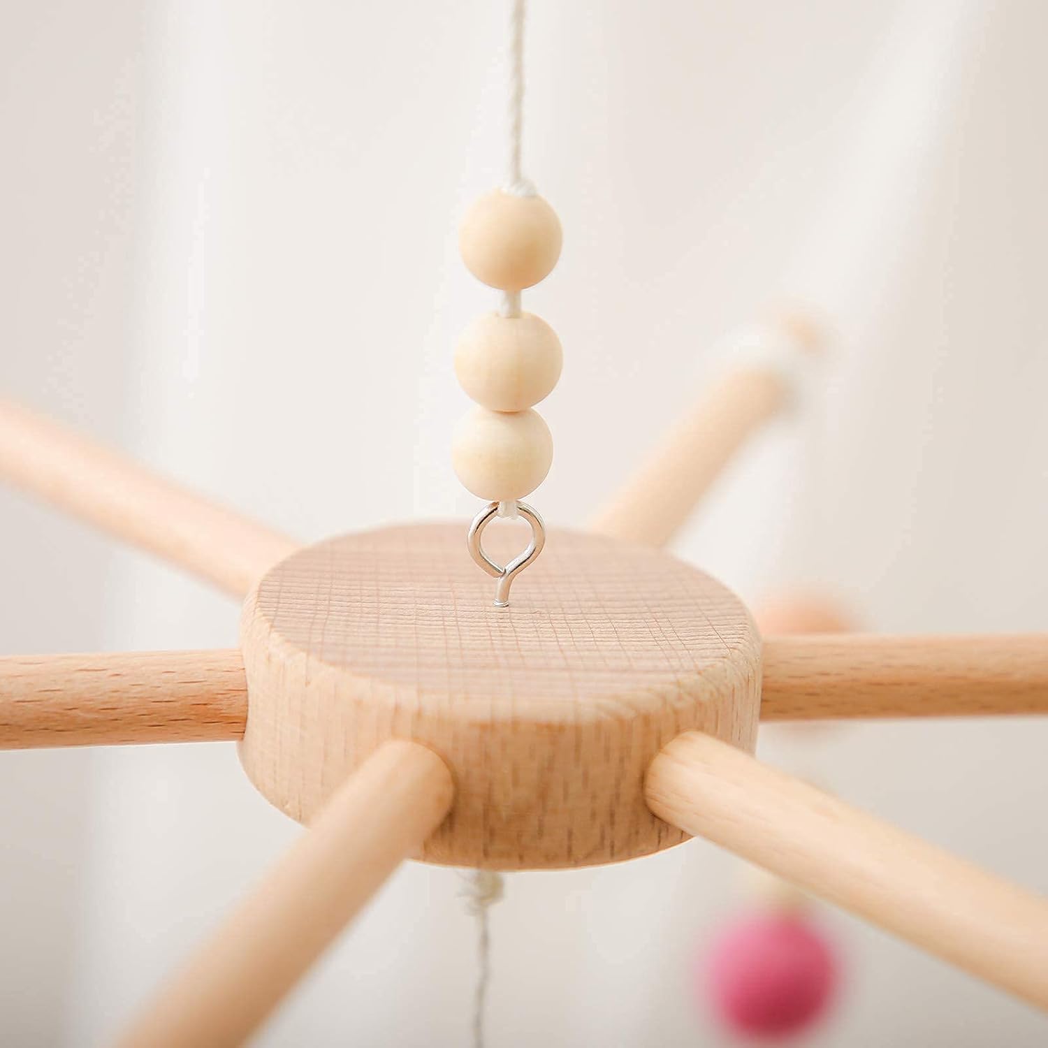 Baby 2In1 Mobile Set - Pink Felt and Wood