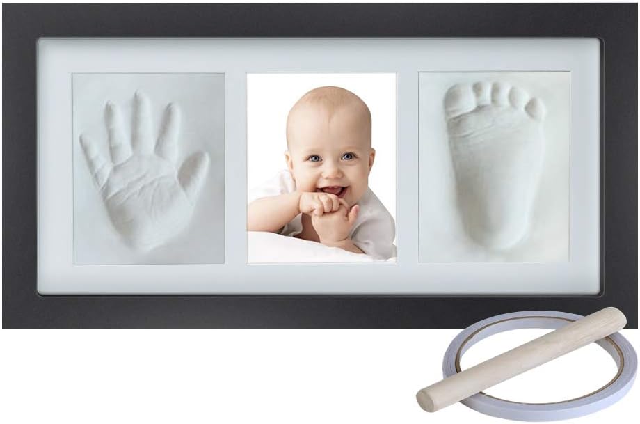 Baby Hand and Footprint Kit with Frame for Newborns - Black