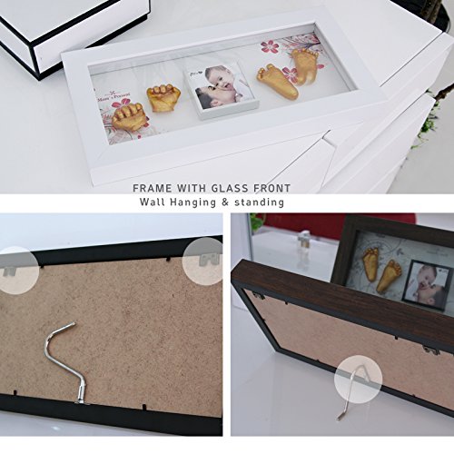Momspresent Baby Hand Footprint Casting Kit with Silver Frame and Gold Frame