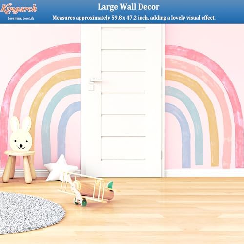Kingarch Large Watercolor Rainbow Wall Decals