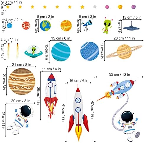 Decalmile Outer Space Wall Decals for Baby Nursery