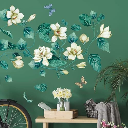 Amaonm Removable DIY 3D Blue Flower Wall Decals