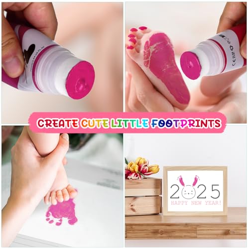 75ml Pink Baby Hand and Footprint Ink Kit Safe Non Toxic Washable Perfect for Newborn Keepsakes and Pet Paw Prints