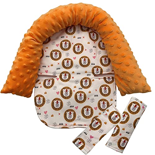 Culclendy Baby Head Support Pillow with Strap Covers
