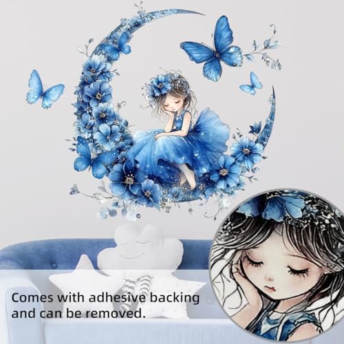 2 Sheets Blue Butterfly Wall Decals for Kids Room