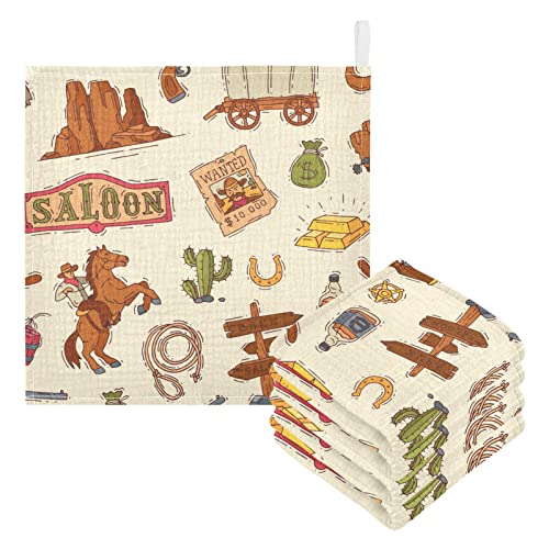 WIFIU Cowboy Sheriff Baby Burp Cloths 3 Pack