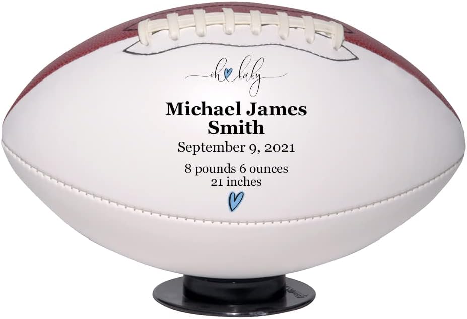 Personalized Baby Birth Announcement Football for Baby Shower or Nursery Decor 1