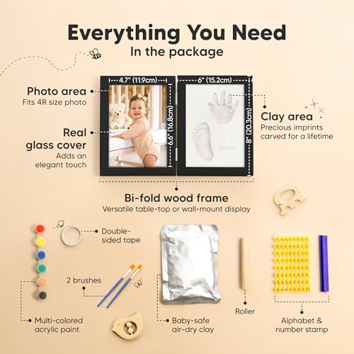 KeaBabies Personalized Baby Hand and Footprint Kit